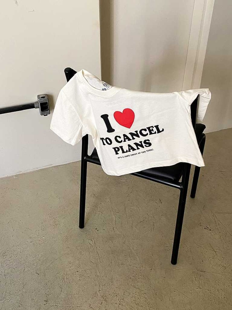 Camisetas Universo | Cropped "I Love To Cancel Plans"